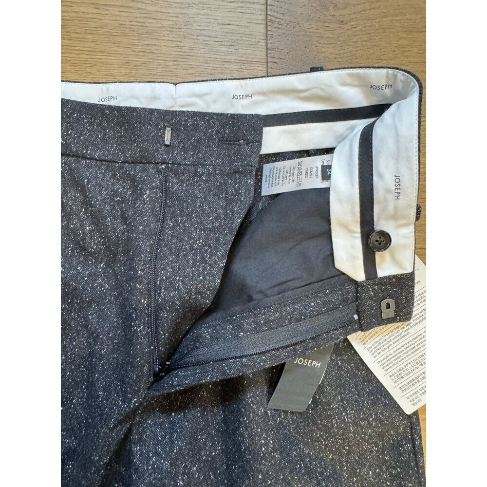 Joseph Wool Slacks Gray And Black Tweed Pleated Front Size 2 New With Tags - Picture 12 of 16